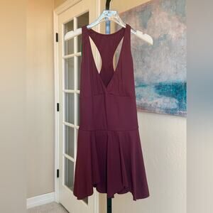 Halara Softlyzero Razor Back Mini Casual Dress Flared With Shorts Small Red